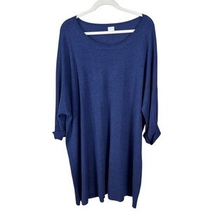 Poetry Tunic Dress Silk Cashmere Blend Cuff Sleeve Women’s Sz 16 Royal Blue VP37